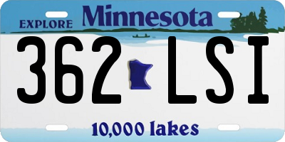 MN license plate 362LSI