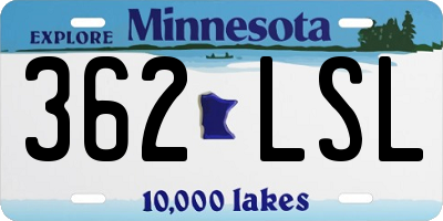 MN license plate 362LSL