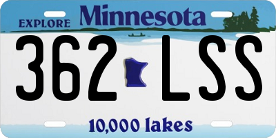 MN license plate 362LSS