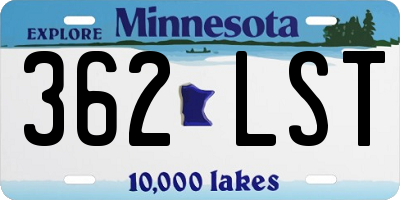 MN license plate 362LST
