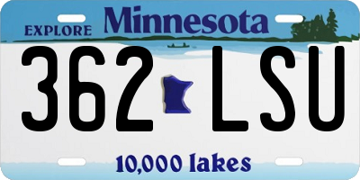 MN license plate 362LSU