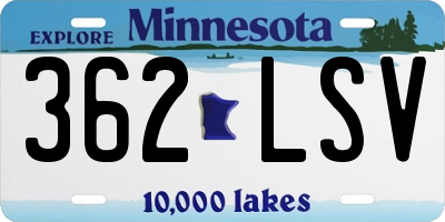 MN license plate 362LSV