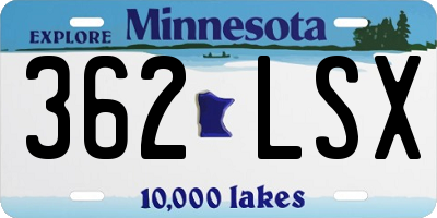 MN license plate 362LSX