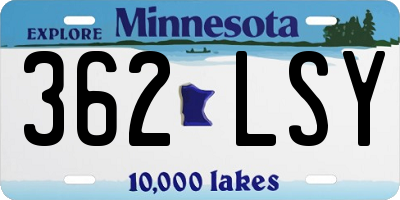 MN license plate 362LSY