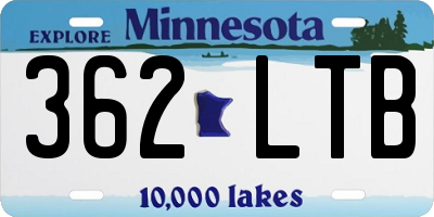 MN license plate 362LTB