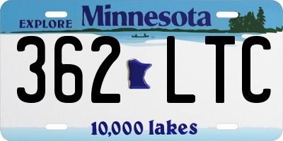 MN license plate 362LTC