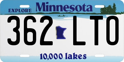 MN license plate 362LTO