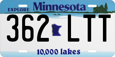 MN license plate 362LTT