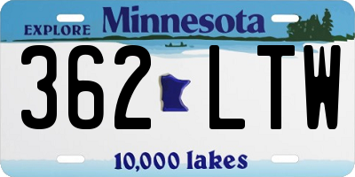 MN license plate 362LTW
