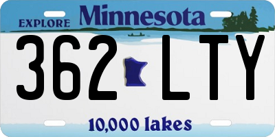 MN license plate 362LTY