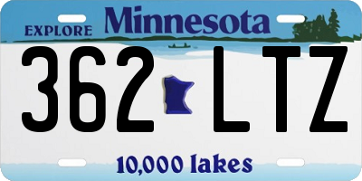 MN license plate 362LTZ