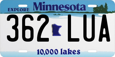 MN license plate 362LUA