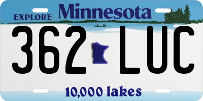 MN license plate 362LUC