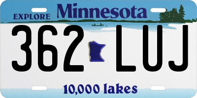 MN license plate 362LUJ