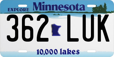 MN license plate 362LUK