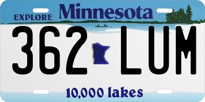 MN license plate 362LUM