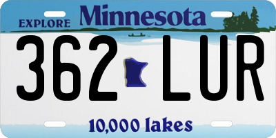 MN license plate 362LUR