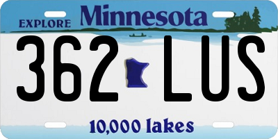 MN license plate 362LUS