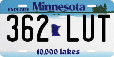 MN license plate 362LUT