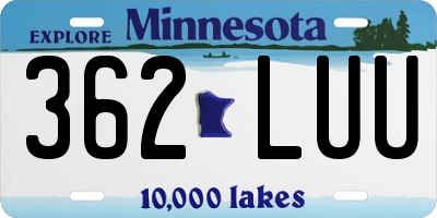 MN license plate 362LUU