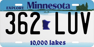 MN license plate 362LUV