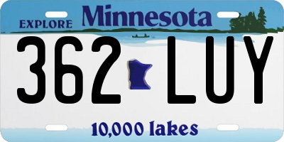 MN license plate 362LUY