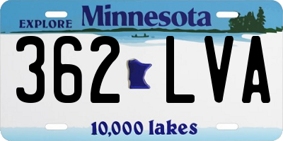 MN license plate 362LVA