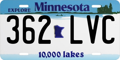 MN license plate 362LVC