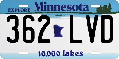 MN license plate 362LVD