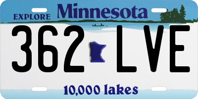 MN license plate 362LVE