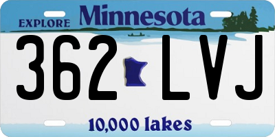 MN license plate 362LVJ