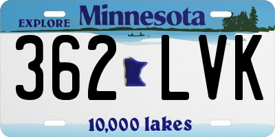 MN license plate 362LVK