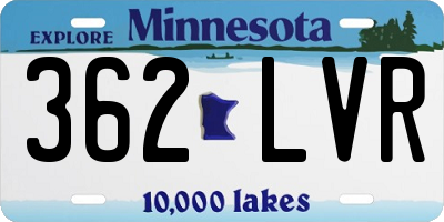 MN license plate 362LVR