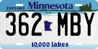 MN license plate 362MBY