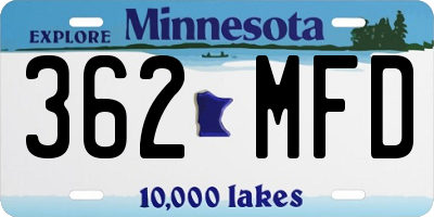 MN license plate 362MFD
