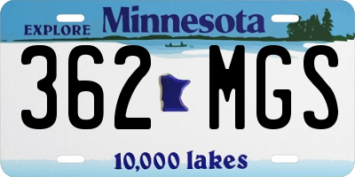 MN license plate 362MGS
