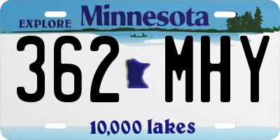 MN license plate 362MHY