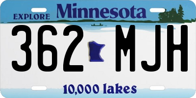 MN license plate 362MJH