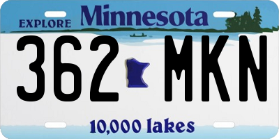MN license plate 362MKN