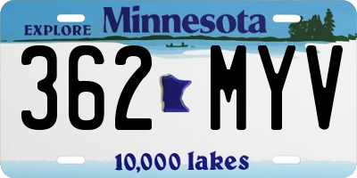MN license plate 362MYV