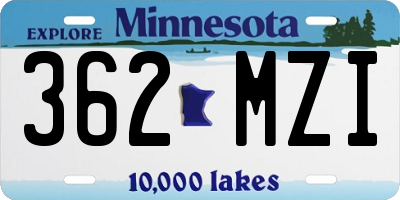 MN license plate 362MZI