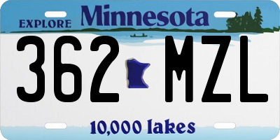 MN license plate 362MZL