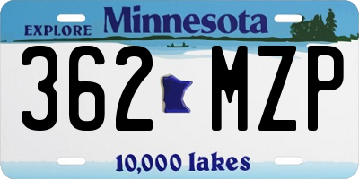 MN license plate 362MZP