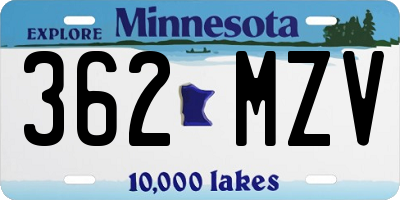 MN license plate 362MZV
