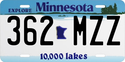MN license plate 362MZZ