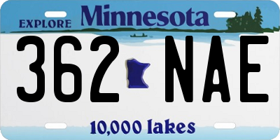 MN license plate 362NAE
