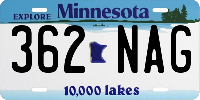 MN license plate 362NAG