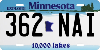 MN license plate 362NAI