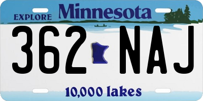 MN license plate 362NAJ
