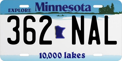 MN license plate 362NAL
